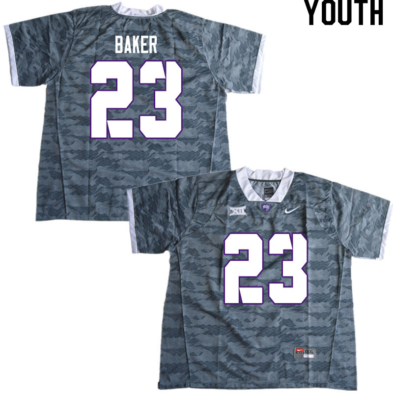 Youth #23 Penny Baker TCU Horned Frogs College Football Jerseys Sale-Gray - Click Image to Close